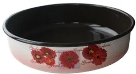 Емайлирана тава кръгла ф32см с декор GERBERA - 442HF/32 РЯ-(27-905/1856)