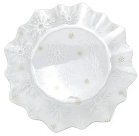 Стъклена чиния с коледен мотив за сервиране ø 19,5 cm Frosty Flakes – Dakls
