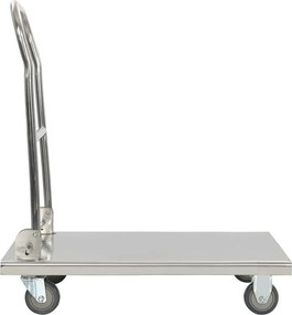 50919 vidaXL Платформена количка, сребриста, 82x53x86 см, неръждаема стомана