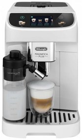 Кафеавтомат DeLonghi Magnifica PLUS ECAM 320.60.W, 1450W, 15 bar, 1.8l, 15 програми, 13 нива на смилане, TFT тъчскрийн, LatteCrema Hot, Опция за кафе на зърна, Бял