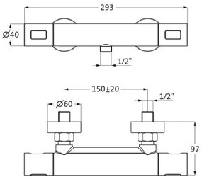 Корпус за душ кран термостатичен Herzbach Living