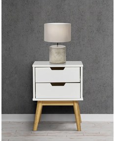 Бяла нощна масичка от масивна борова дървесина Baku - Marckeric