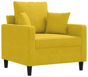 359289 vidaXL Кресло, жълто, 60 см, кадифе