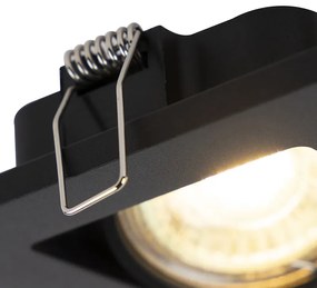 Модерен смарт вграден прожектор черен вкл. 2 Wifi GU10 - Qure