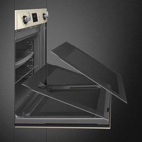 Фурна за вграждане Smeg SOP6900TP, 3000W, 68 л, Клас A, 9 функции и 5 нива на готвене, Самопочистване, Таймер, 30-280C, Крема