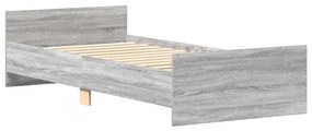835937 vidaXL Рамка за легло, сив сонома, 100x200 см, инженерно дърво