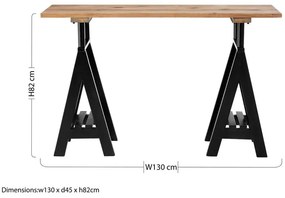 Конзолна маса с плот от борова дървесина в естествен цвят 45x130 cm Hampstead - Premier Housewares