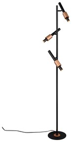 LED подова лампа в черен и бронзов цвят (височина 150 cm) Ikaris – Trio Select