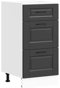 854221 vidaXL Кухненски шкаф "Porto", черен, инженерно дърво