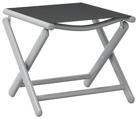 312193 vidaXL Сгъваема опора за крака черно и сребристо textilene и алуминий