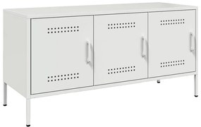842951 vidaXL ТВ шкаф, бял, 100,5x39x50,5 см, стомана