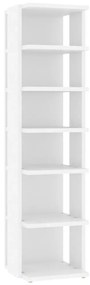 808485 vidaXL Шкаф за обувки, бял, 27,5x27x102 см, инженерно дърво