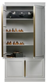 Светлосив гардероб от масивен бор 110x215x44 cm Organize – WOOOD