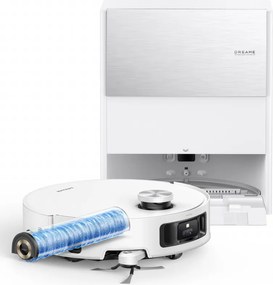 Прахосмукачка робот Dreame Aqua10 Roller RLH31CE-WH, 30000 Pa, 3.5/4 л, AI камери, LED осветление, Гласово управление, Измиване с гореща вода, Бял