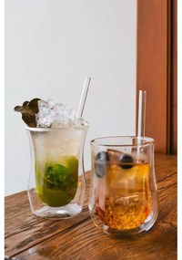 Комплект от 6 стъклени сламки за пиене с дължина 15 cm - Vialli Design