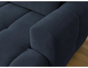 Тъмносин сгъваем/с място за съхранение ъглов диван (ляв ъгъл) Fuji – Bobochic Paris