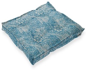 Синя възглавница за сядане с лен , 37 x 37 cm Wild Flowers - Tierra Bella