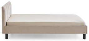Бежово двойно легло 140x200 cm тапицирано без ламелно дъно Joker – Meise Möbel