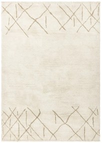 Кремав ръчно изработен вълнен килим подходящ за пране 160x230 cm Azera Crosshatch – Asiatic Carpets