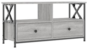 831796 vidaXL ТB шкаф, сив сонома, 90x33x45 см, инженерно дърво и желязо