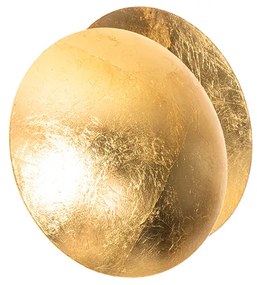 Модерна стенна лампа златиста кръгла 20 см - Sunrise