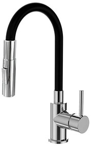 ALVEUS KI112111 - Смесител BEA 47 см с гъвкаво рамо, хром/черен