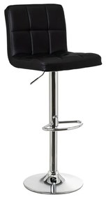 Черни бар столове в комплект от 2 бр. с регулируема височина от имитация на кожа (височина на седалката 93 cm) – Casa Selección