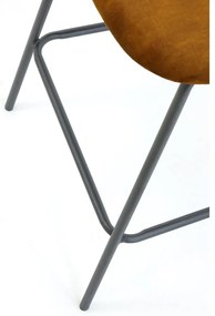Бар стол от кадифе в цвят горчица 92 cm Emma - Light &amp; Living