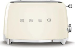 Тостер за хляб SMEG 50's Style TSF01CREU, 950W, 2 филии, 6 нива, Тавичка за трохи, Вграден кабел, Неръждаема стомана, Кремав