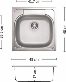 Leks COMPACT 480 SI Кухненска мивка за вграждане