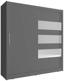 Гардероб Cosmo с плъзгащи врати-180 x 62 x 200 cm-сив