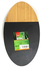 Бамбукова дъска за презентация със слюда елипсовидна 26x15,3xh1,9см (S011S)