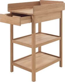 Маса за повиване от масивен дъб с маса за преповиване в естествен цвят Forrest – Vipack