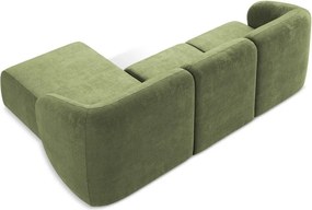 Зелен шенилов ъглов диван (десен ъгъл) Lani – Makamii