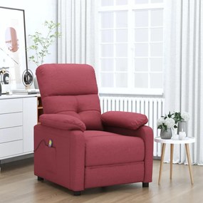 289675 vidaXL Масажен стол, виненочервен, текстил