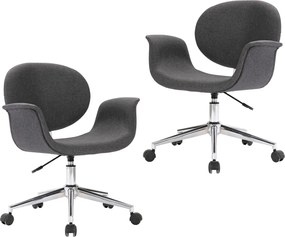 3054863 vidaXL Въртящи се трапезни столове, 2 бр, сиви, текстил