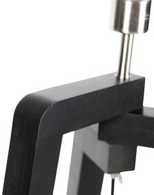 Подова лампа триножник черна с жълт абажур и злато 50 см - Puros