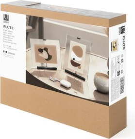 Черна стъклена стояща рамка 16x20 cm Flute – Umbra