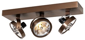 Дизайнерски прожектор тъмно бронз 3-светлина въртящ се и наклоняем - Go