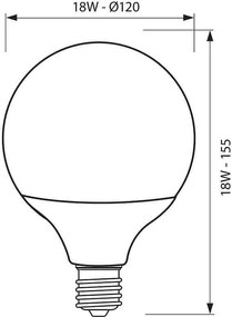 LED крушка VIVALUX ORBI LED, 18W, E27, 3000К
