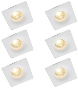 Комплект от 6 вградени спота бели 12 см кръгли - Gypsy Stucco