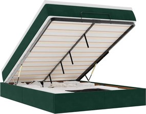 3311192 vidaXL Османско легло с матрак Тъмнозелено 140x200cm кадифе