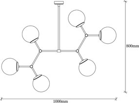 Черно висящо осветително тяло със стъклен абажур Damar – Opviq lights