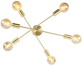 Индустриален плафон месинг 6 лампи - Сидни