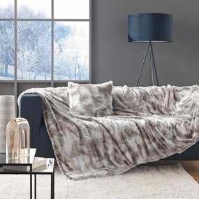 Кафяво одеяло от изкуствена кожа 180x220 cm Antartic – douceur d'intérieur