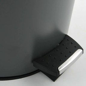 Тъмносиво стоманено кошче за боклук с педал 5 l Adonis – Spirella