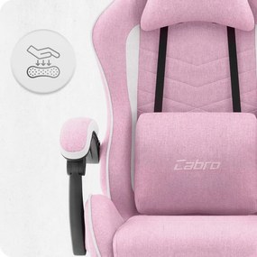 CABRO C500 Геймърски стол – с тапицерия, с регулируема облегалка, до 150 кг, розов + БЕЗПЛАТЕН ПОДАРЪК