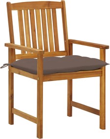 3078201 vidaXL Градински столове с възглавници, 8 бр, акация масив