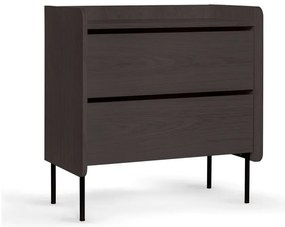 Черен висок скрин от дъб 80x82 cm Wrap - Bonami Selection