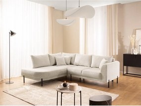 Бежов шенилов ъглов диван (ляв ъгъл/L форма) Mauris – Ropez